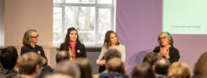 Panellists speaking at Campus Reimagined Live